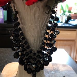 Multi strand evening black dressy necklace